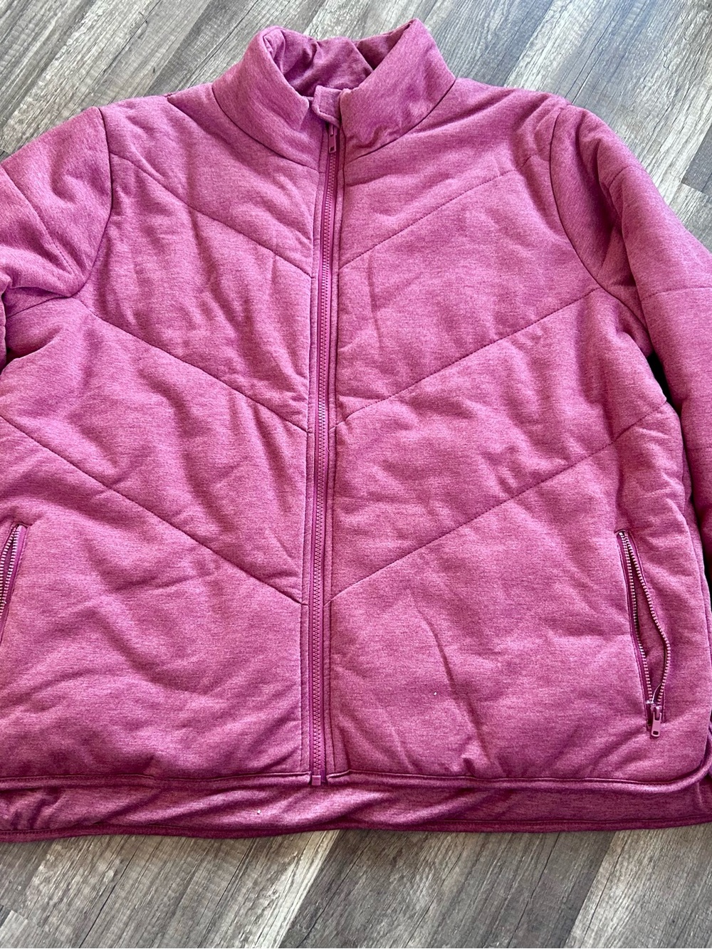 Three Dots Kids Quilted Mauve Full-Zip Puffer Jacket